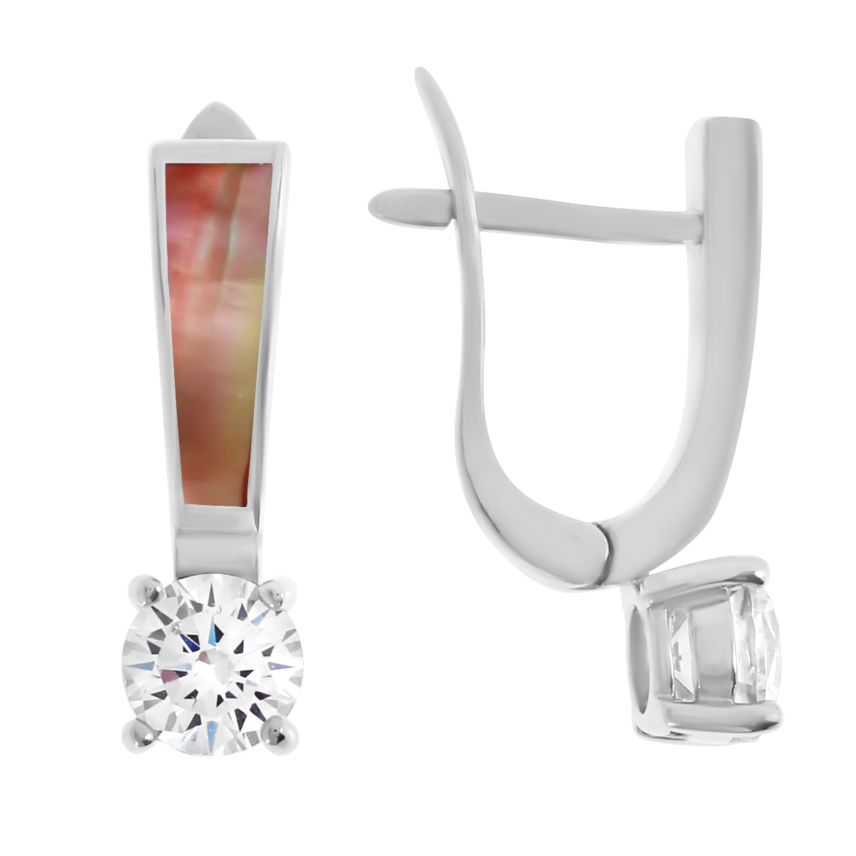 

Серьги женские из серебра Balex Jewellery 2424920279, фианит/перламутр, 2424920279
