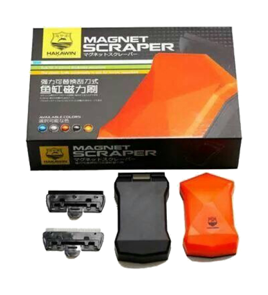 

Скребок магнитный Hakawin плавающий, малый, для стекол 3-10 мм, с набором лезвий, Синий