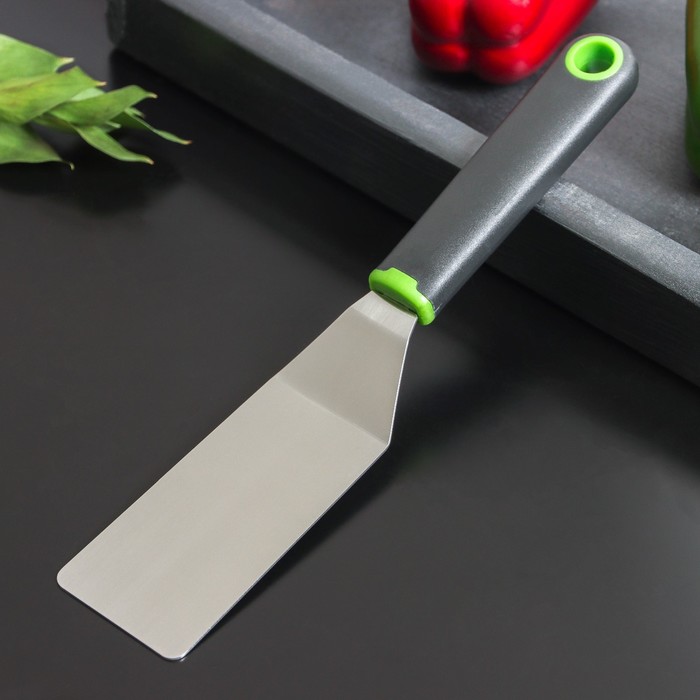 

Лопатка для пиццы Доляна Lime, 25x5 см, цвет чёрно-зелёный, Серебристый