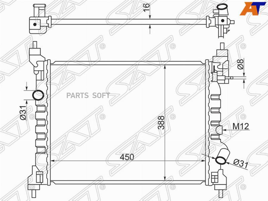 SAT Радиатор CHEVROLET SPARK 10-