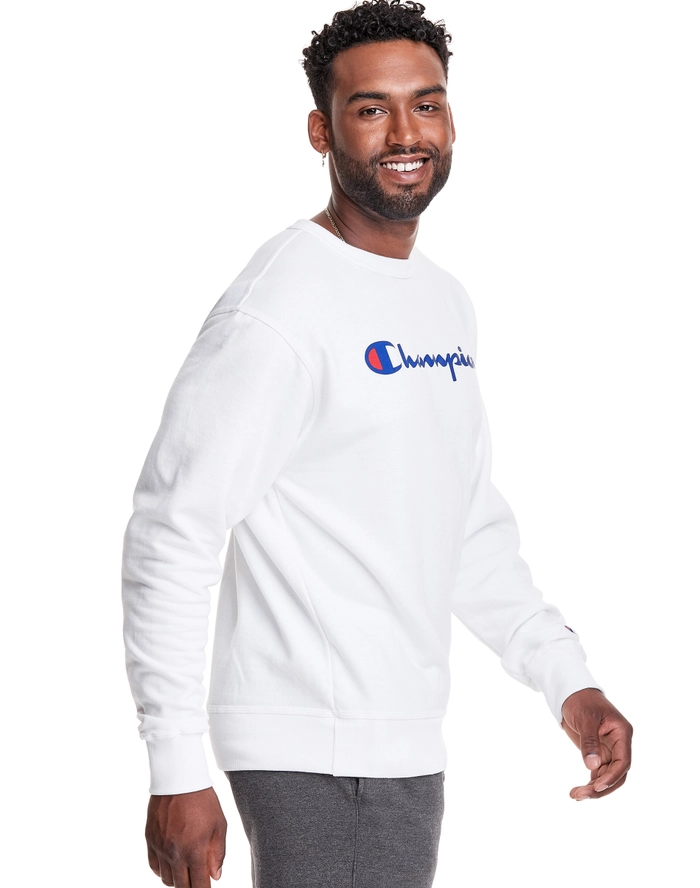 

Свитшот мужской Champion Powerblend Graphic Crew белый L, Powerblend Graphic Crew