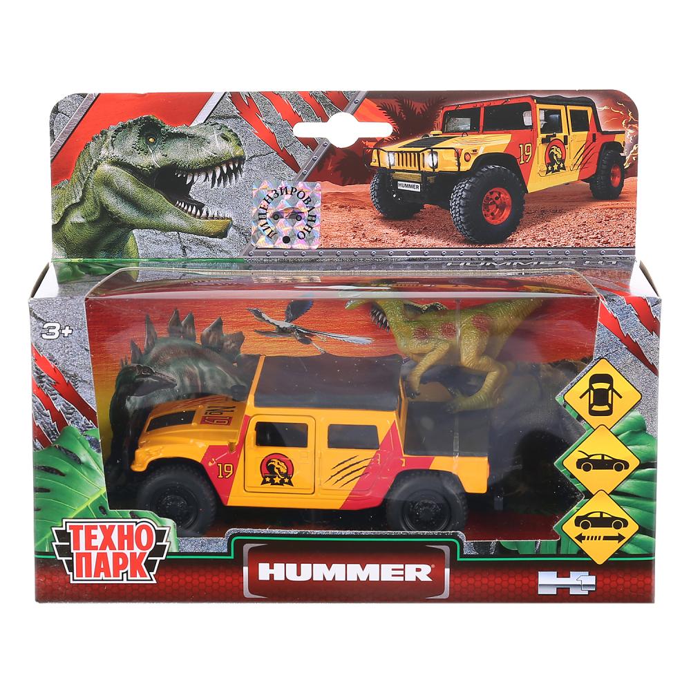 Машинка игрушечная Технопарк метал. инерц. Hummer H1,Пикап,12 см,с динозавром