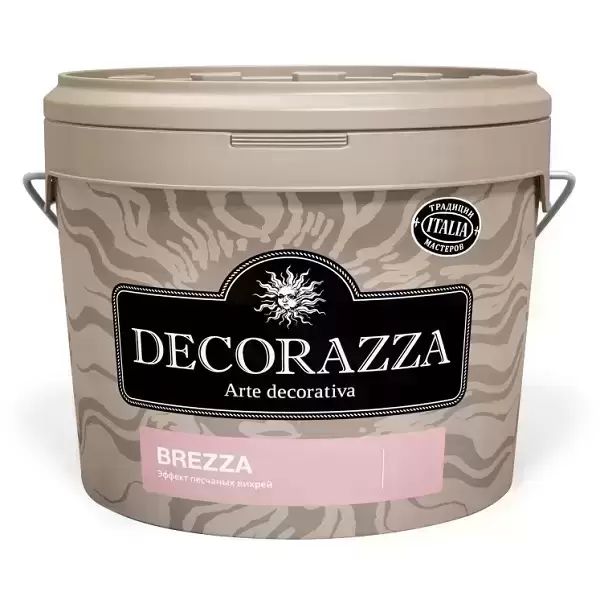Декоративное покрытие Decorazza Brezza Argento BR-001, песчаные вихри, 1 л