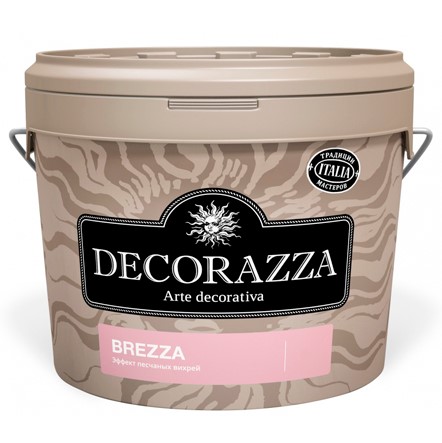 Декоративное покрытие Decorazza Brezza Argento BR-001, песчанные вихри, 5 л