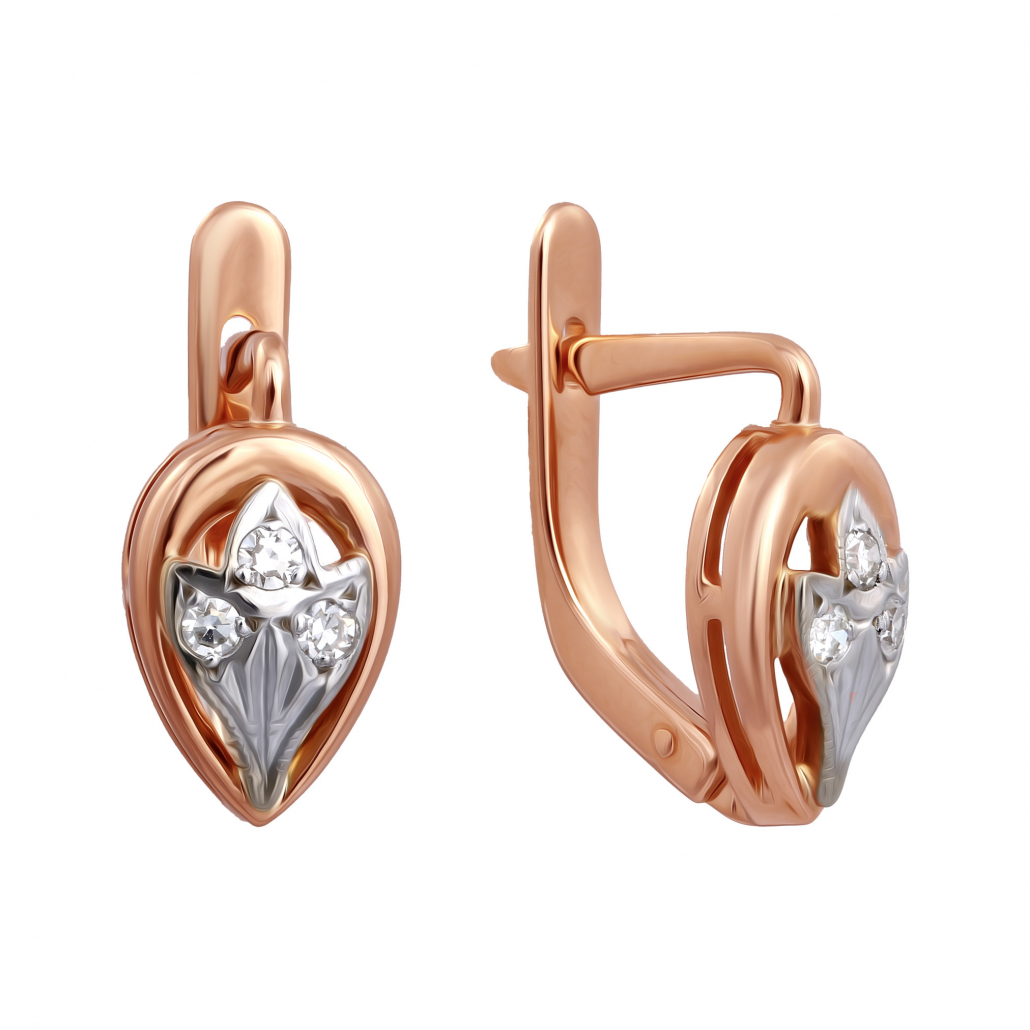 

Серьги из красного золота с бриллиантом Золото Дисконт 020621926, 020621926