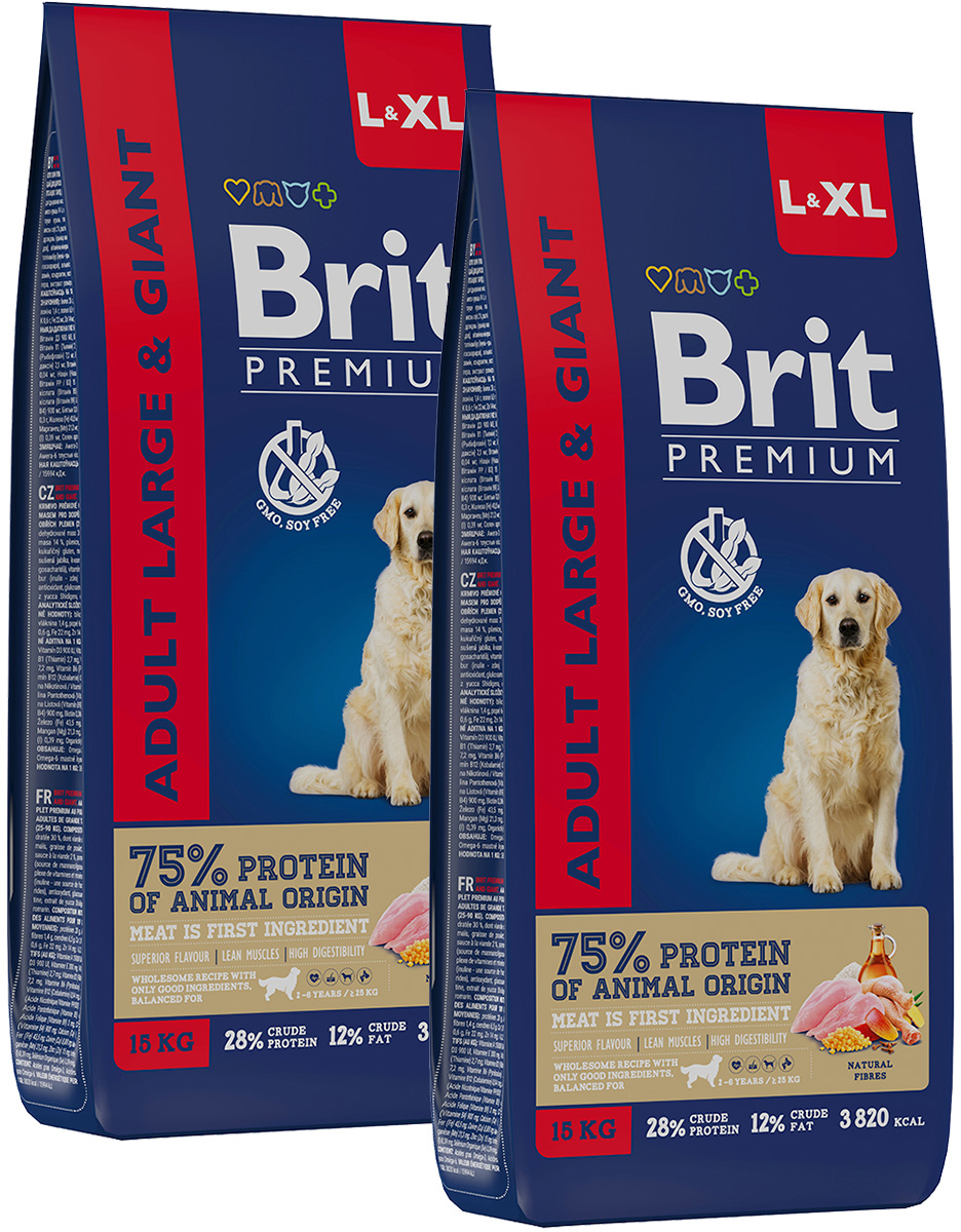 

BRIT BRIT PREMIUM DOG ADULT LARGE & GIANT для взрослых собак крупных и гигантских пород с