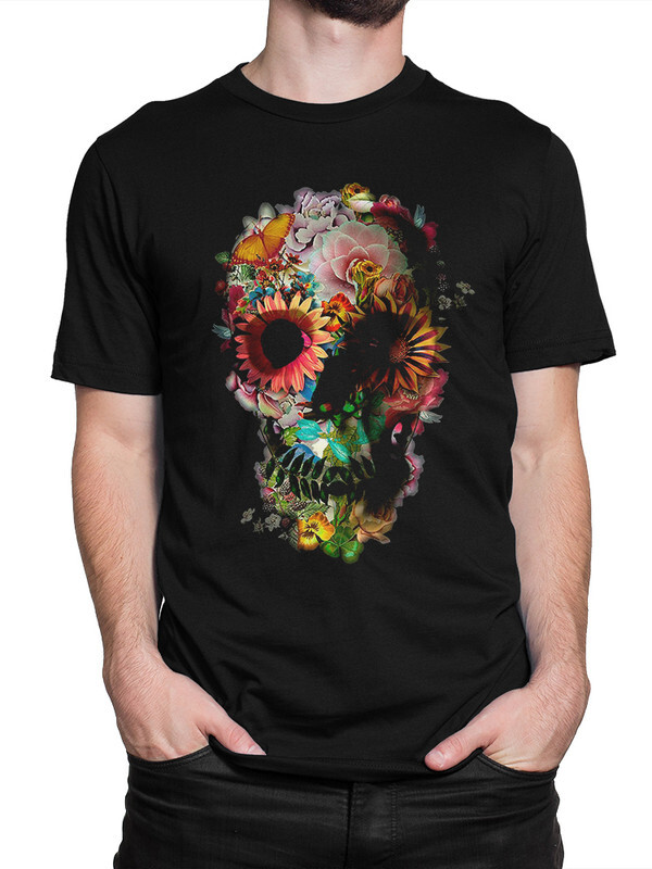 

Футболка мужская Dream Shirts Цветочный Череп черная S, Черный, Цветочный Череп