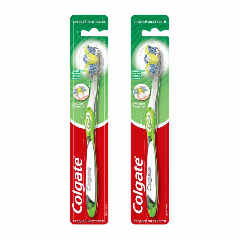 Комплект Colgate Зубная Щетка Сенсация Свежести Средняя Х 2 Шт