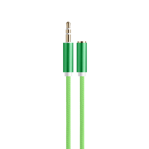 Кабель AUX 1M на вход AUX 3.5mm JD-278 зеленый