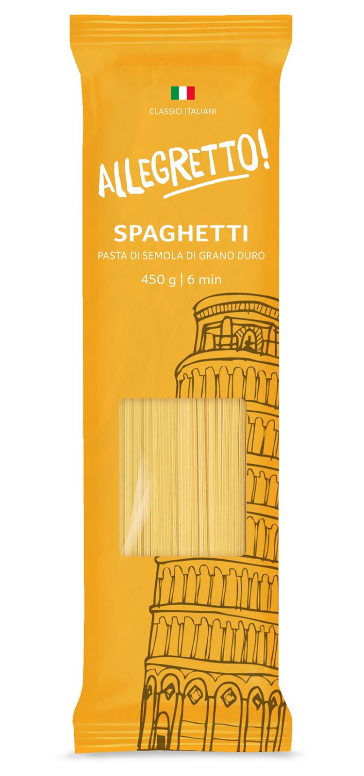 фото Макаронные изделия агро-альянс allegreto spaghetti спагетти 450 г