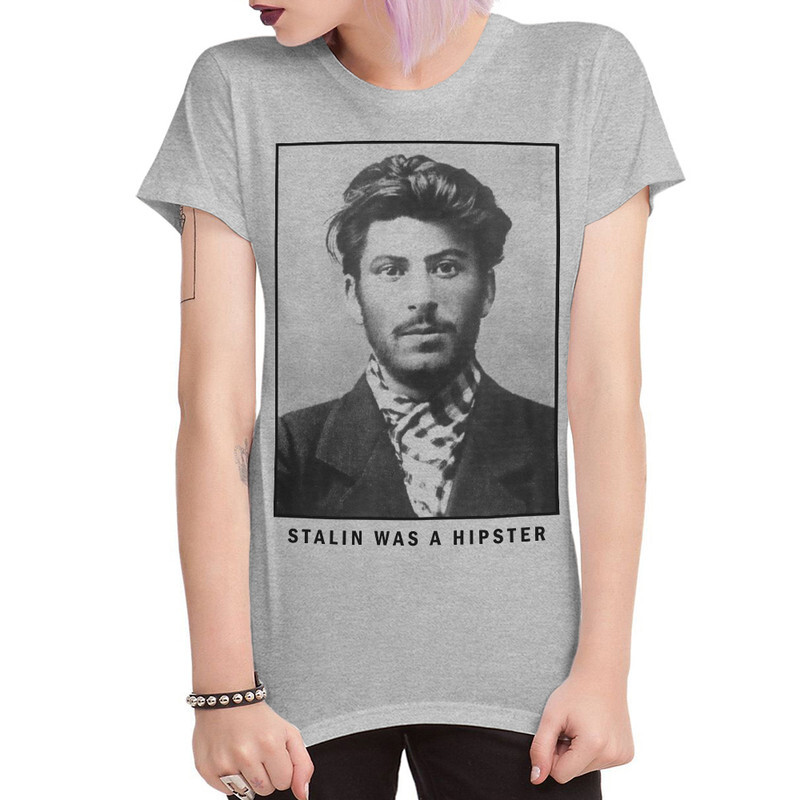 

Футболка женская Dream Shirts Stalin Was A Hipster 555837111 серая XS, Серый, Stalin Was A Hipster 555837111