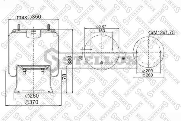 

STELLOX Пневмоподушка STELLOX 9002851sx