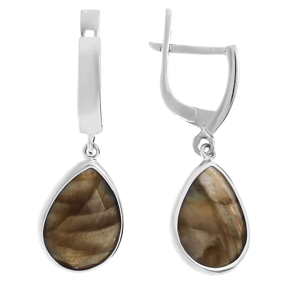 

Серьги подвески из серебра Balex Jewellery 2429930090, лабрадорит, 2429930090