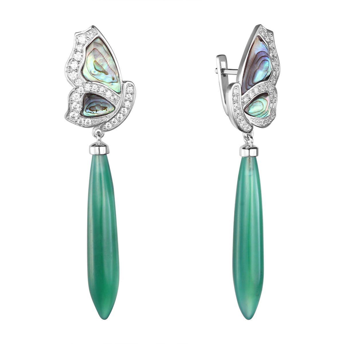 

Серьги женские из серебра Balex Jewellery 2430930105, агат/перламутр, 2430930105