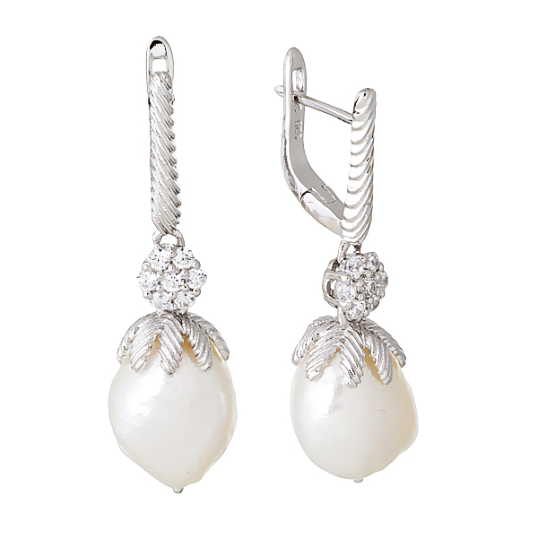 

Серьги женские из серебра Balex Jewellery 2432930171, жемчуг/фианит, 2432930171