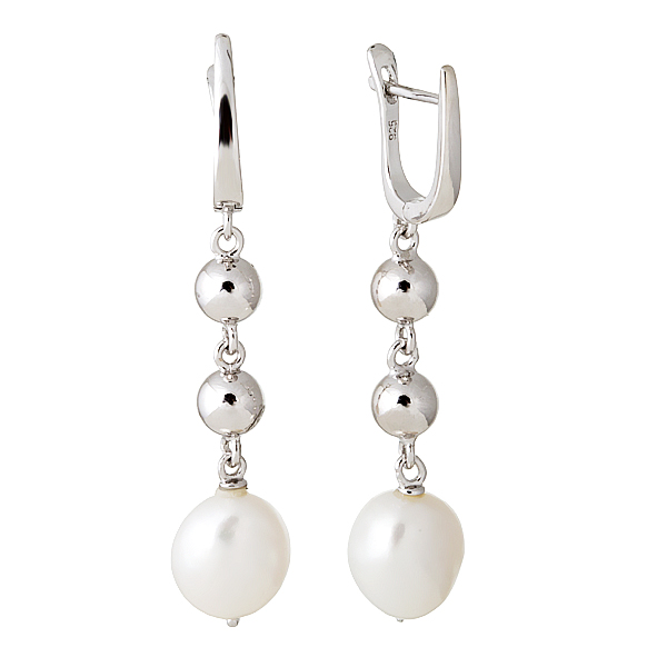 

Серьги женские из серебра Balex Jewellery 2432930172, жемчуг, 2432930172
