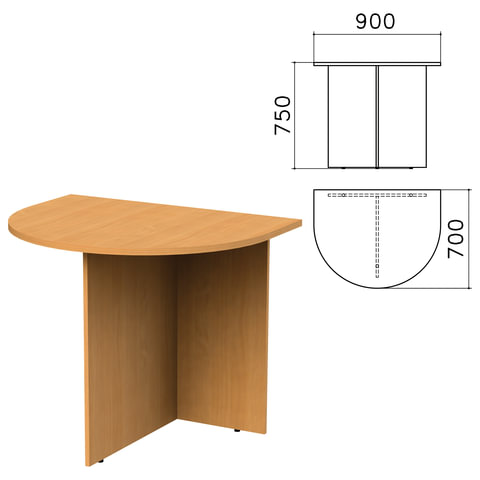 Стол приставной к столу для переговоров 640110 Монолит 900х700х750 мм бук бавария П 5998₽