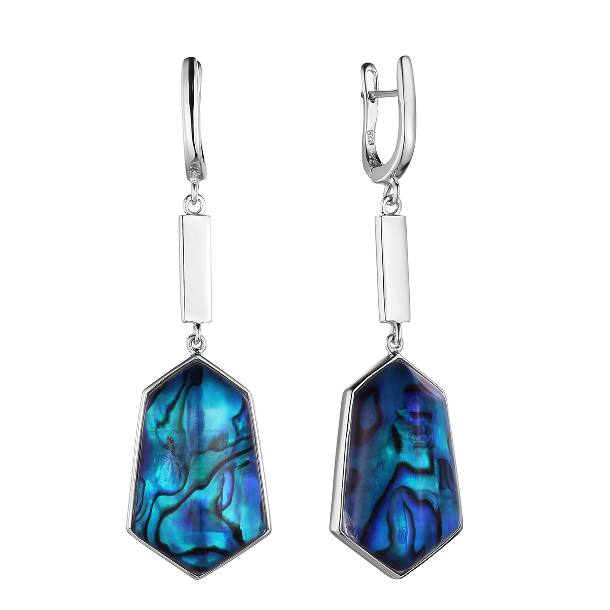 

Серьги подвески из серебра Balex Jewellery 2436930242, перламутр/стекло, 2436930242
