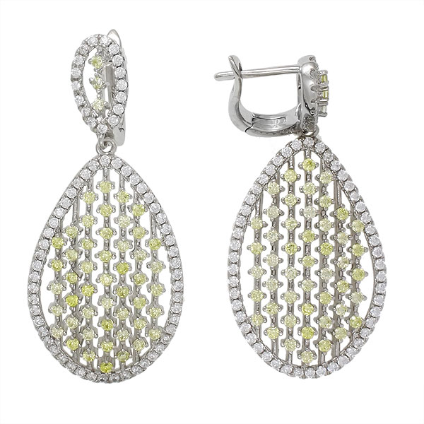 

Серьги подвески из серебра Balex Jewellery 2445910051, фианит, 2445910051