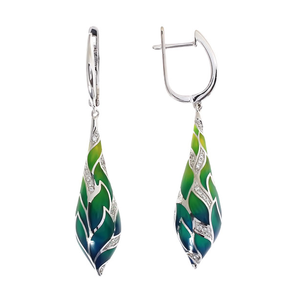 

Серьги женские из серебра Balex Jewellery 2452920011, эмаль/фианит