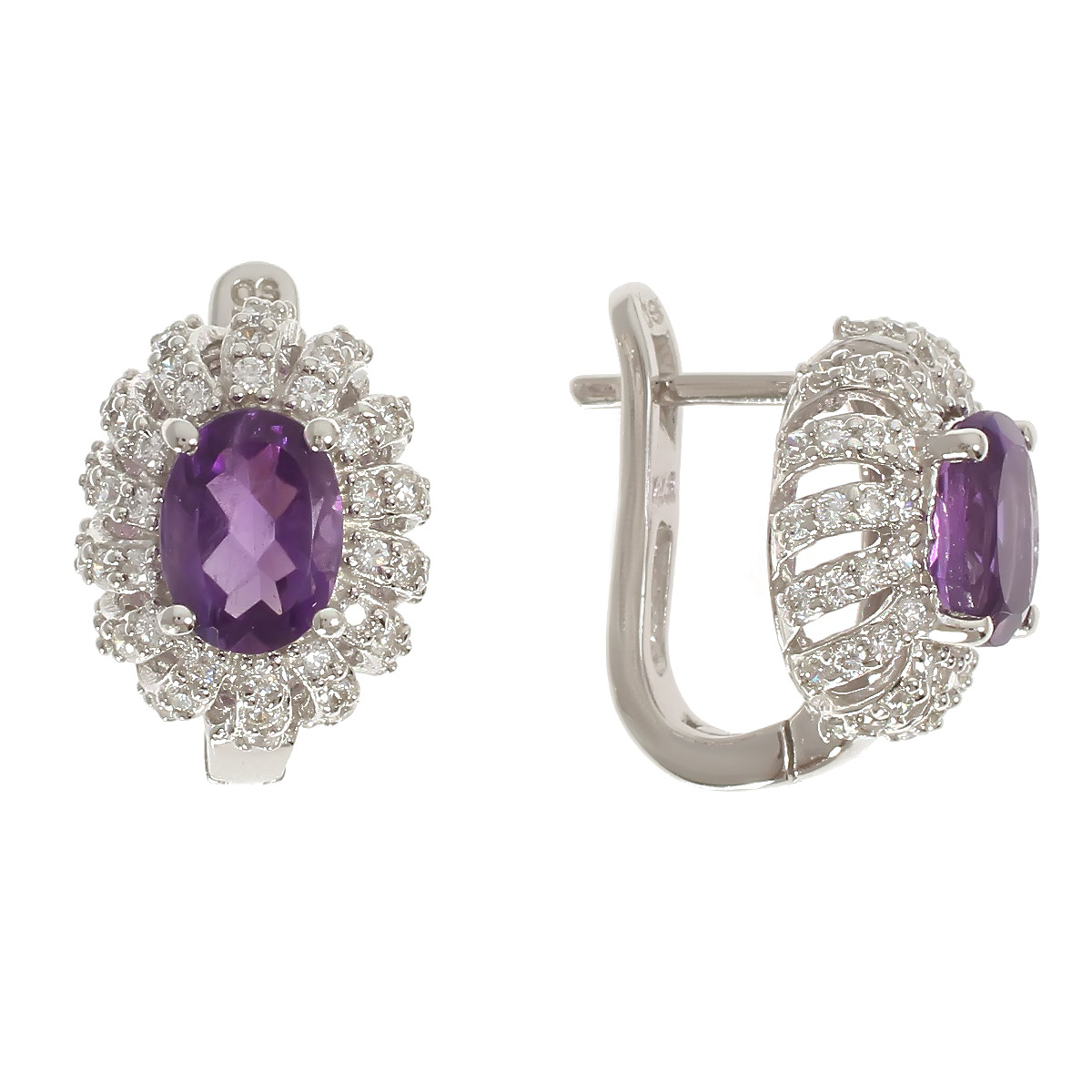 

Серьги женские из серебра Balex Jewellery 2454930037, аметист/фианит, 2454930037