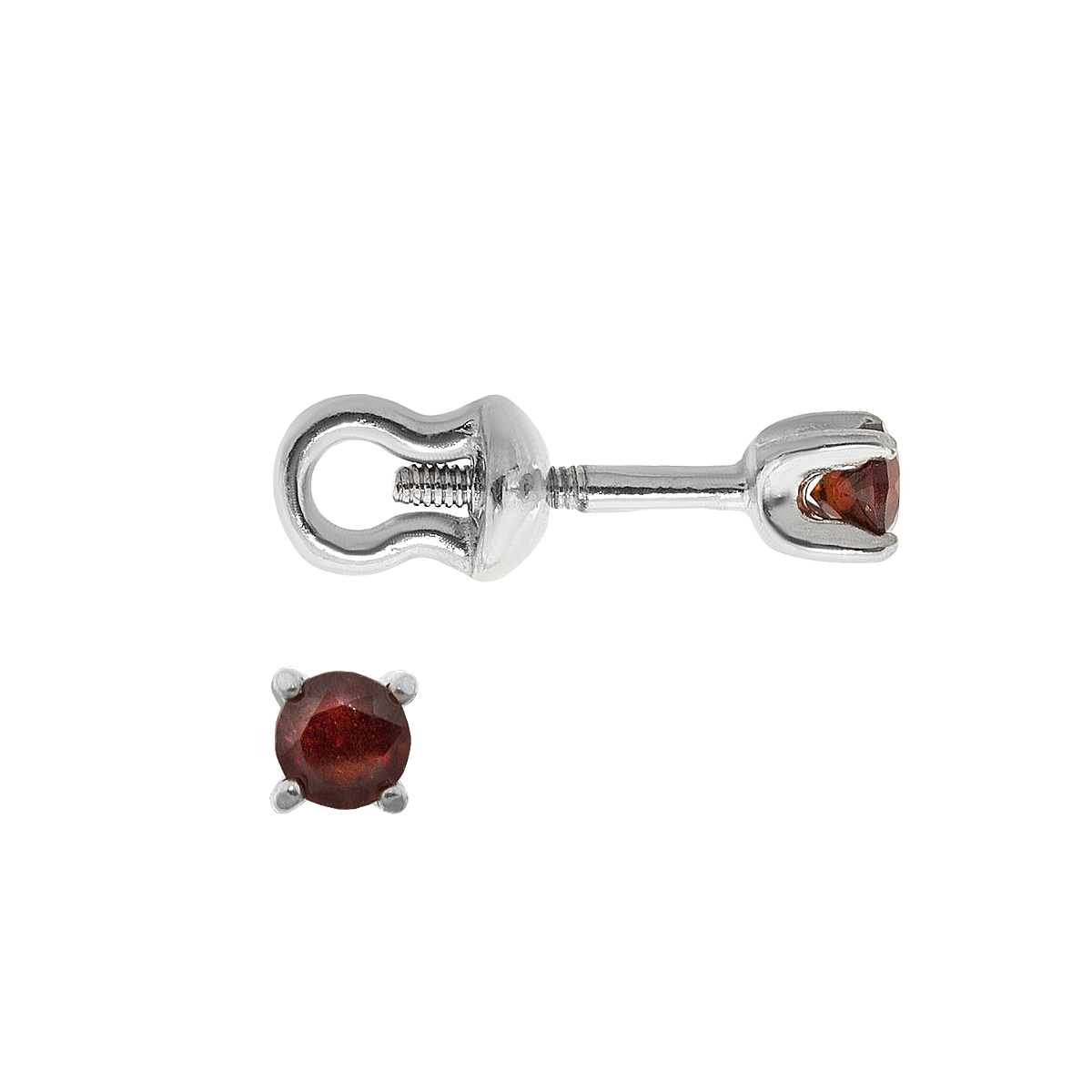 

Серьги пусеты из серебра Balex Jewellery 2502009226, гранат, 2502009226