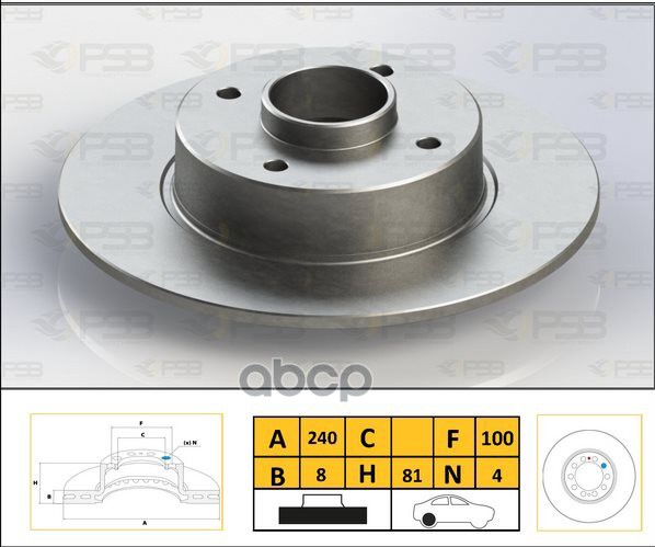 Диск тормозной задн RENAULT Clio III 05-, Megane II 02-, Modus 04-