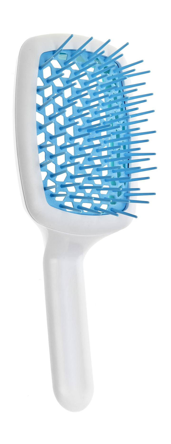 

Расческа для влажных и запутанных волос Janeke Curvy M Hair Brush White Blue, 85г, Белый;голубой