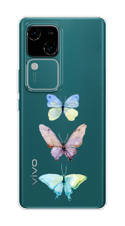 

Чехол на Vivo V30/S18 "Акварельные бабочки", Бирюзовый;розовый, 2610150-1