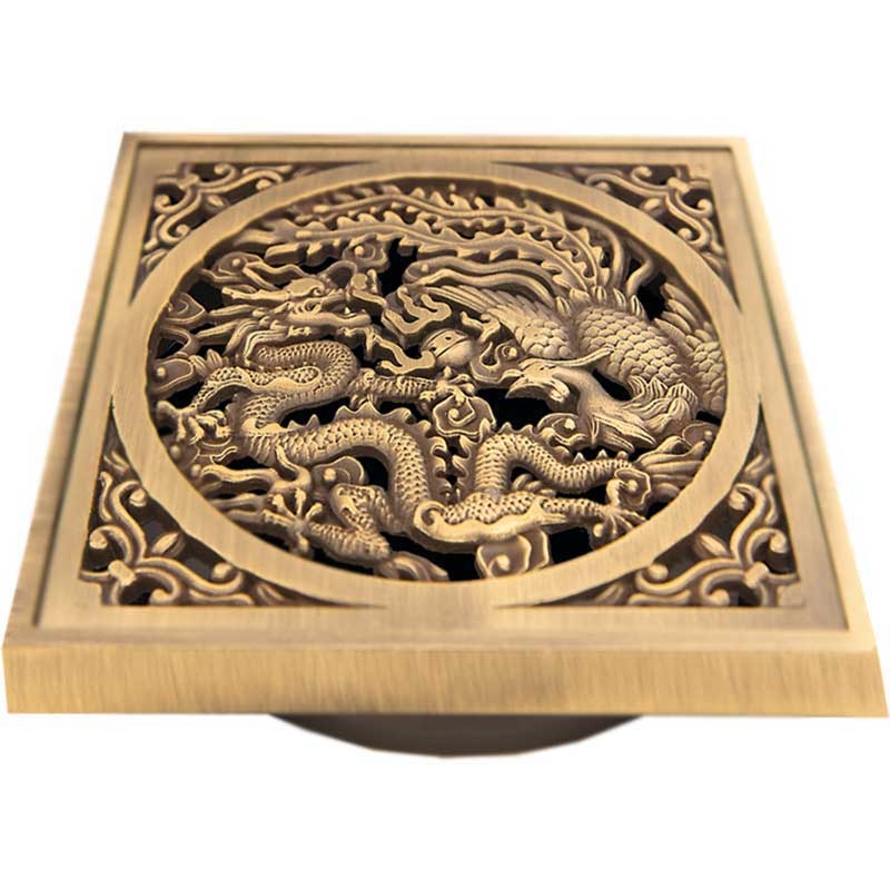 фото Решетка для трапа bronze de luxe дракон 10x10 21986 бронза
