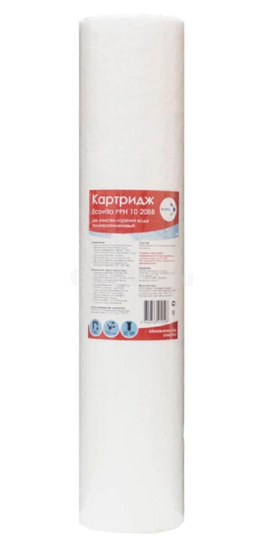 

Картридж полипропиленовый Ecovita PPH 10 20BB для горячей воды, Ecovita PPH 20BB для горячей воды