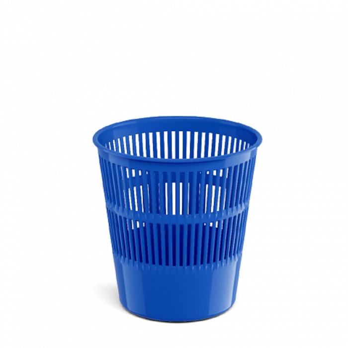 фото Корзина для бумаг и мусора erichkrause classic, 9 литров, пластик, сетчатая, синяя