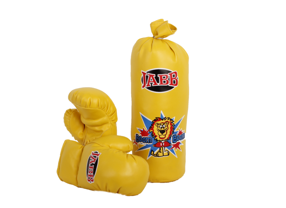 Набор бокс. детский Jabb мешок 40x15см + пара перчаток желтый JE-3061