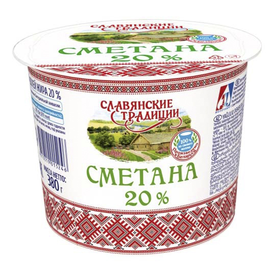 

Сметана Славянские традиции 20% БЗМЖ 380 г