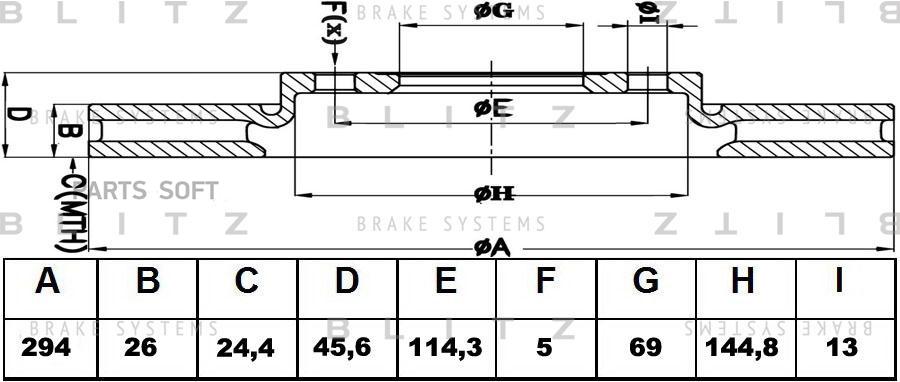 

Тормозной диск BLITZ BS0328