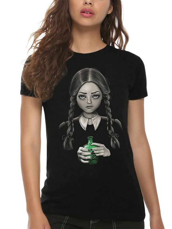 

Футболка женская DreamShirts Studio Уэнсдей Аддамс - Wednesday WED-64521-1 черная M, Черный, Уэнсдей Аддамс - Wednesday WED-64521-1