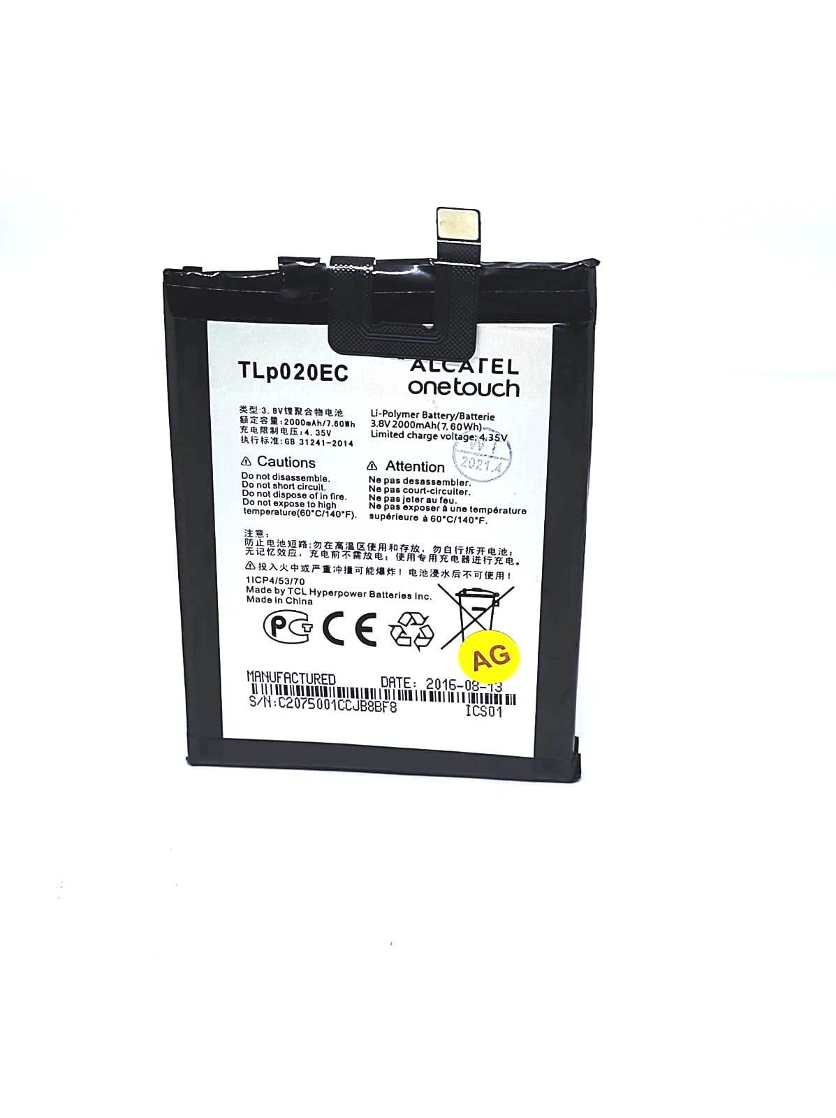 

Аккумулятор для телефона TLp020EC Alcatel 6044D POP UP мАч 1900