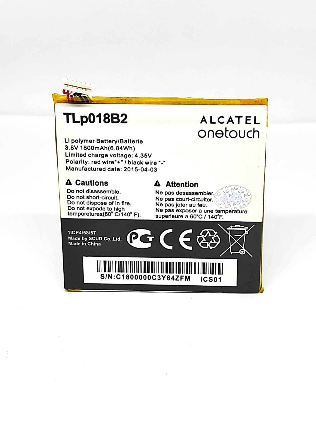 

Аккумулятор для телефона TLp018B2 / TLp018B4 Alcatel One Touch 6030/ 7025 мАч 1800