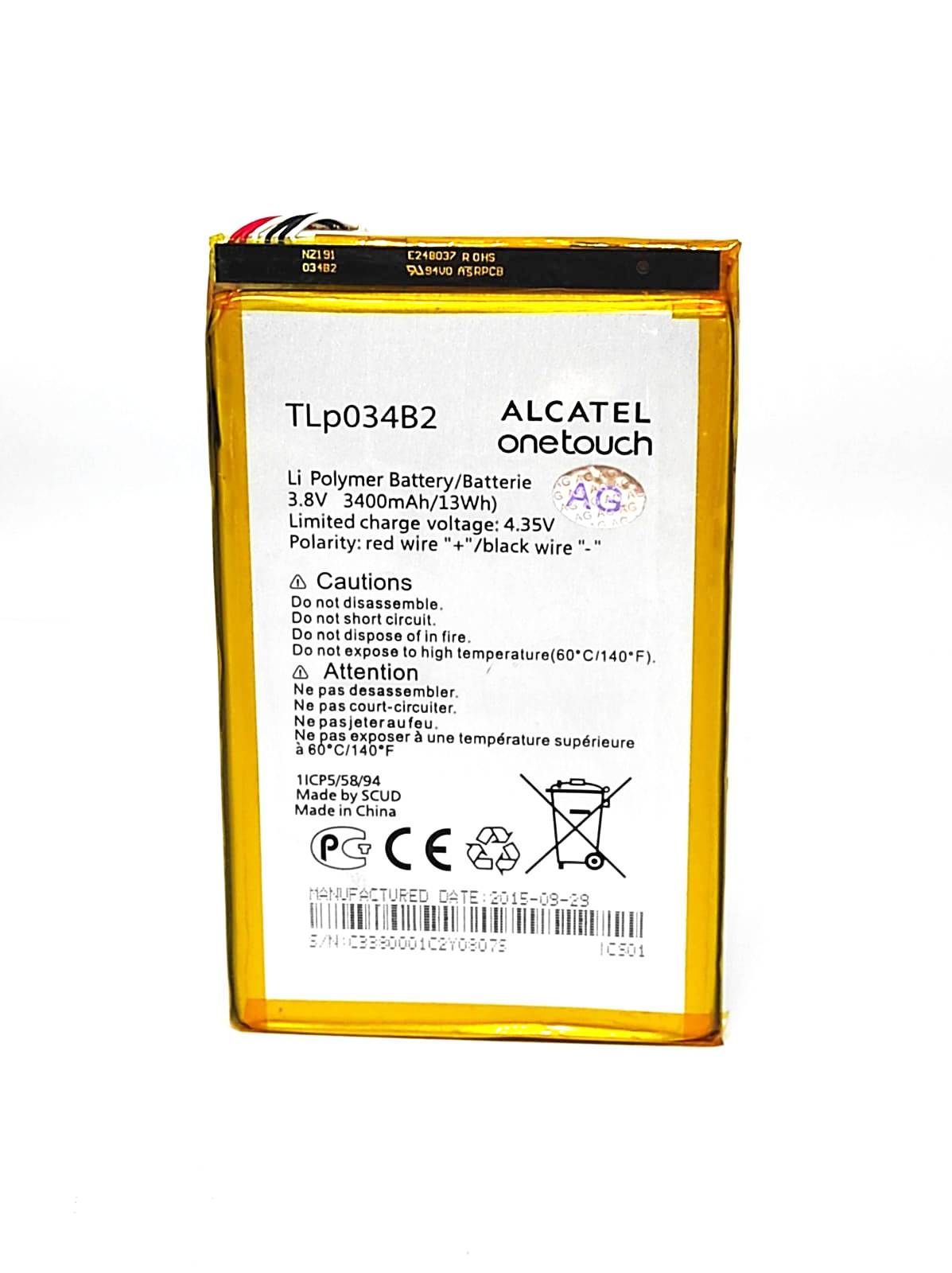 

Аккумулятор для телефона TLp034B2 Alcatel One Touch Hero 8020D мАч 3400