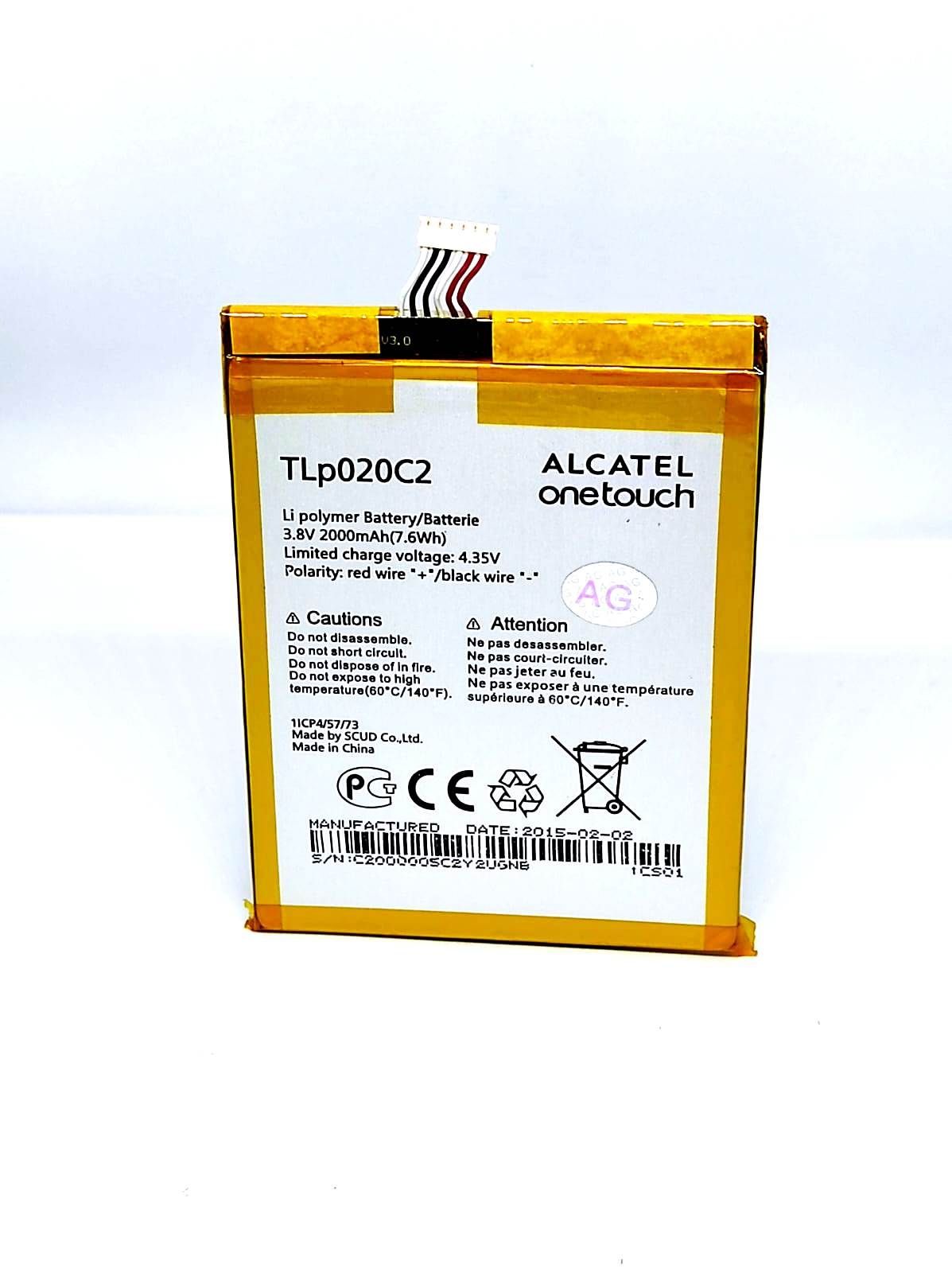 

Аккумулятор для телефона TLp020C2 Alcatel One Touch 6037Y, 6040D мАч 2000