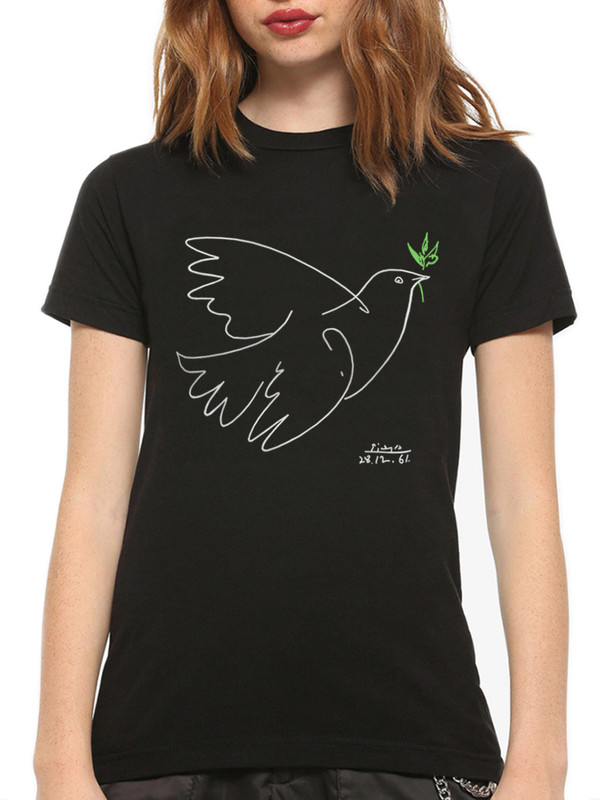 

Футболка женская DreamShirts Studio Голубь Мира Пабло Пикассо 1 черная S, Черный, Голубь Мира Пабло Пикассо 1