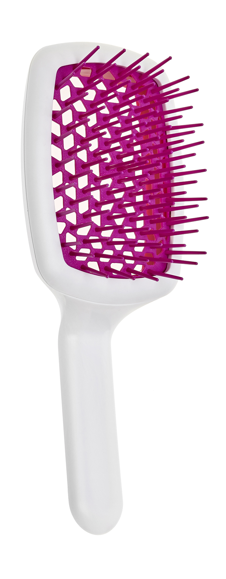 фото Расческа для влажных и запутанных волос janeke curvy m hair brush white magenta janeke 1830