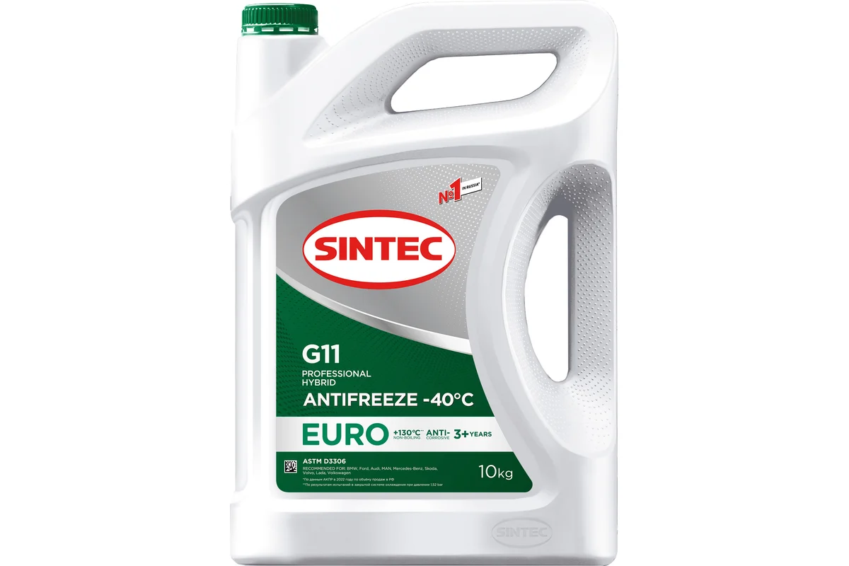 Антифриз Sintec Euro зеленый G11 (-40) 10 кг