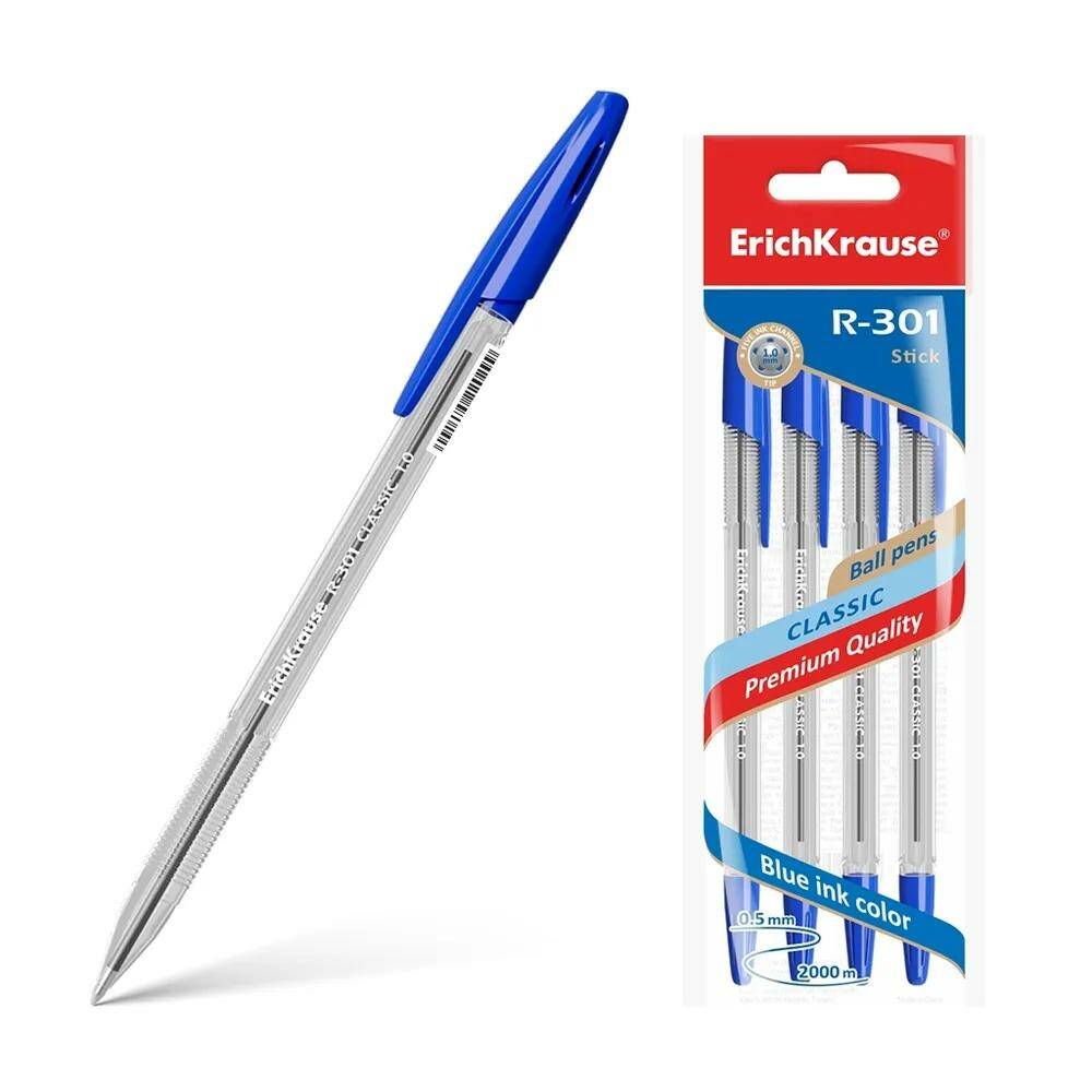

Ручки шариковые ErichKrause Classic Stick синий 1 мм 4 шт
