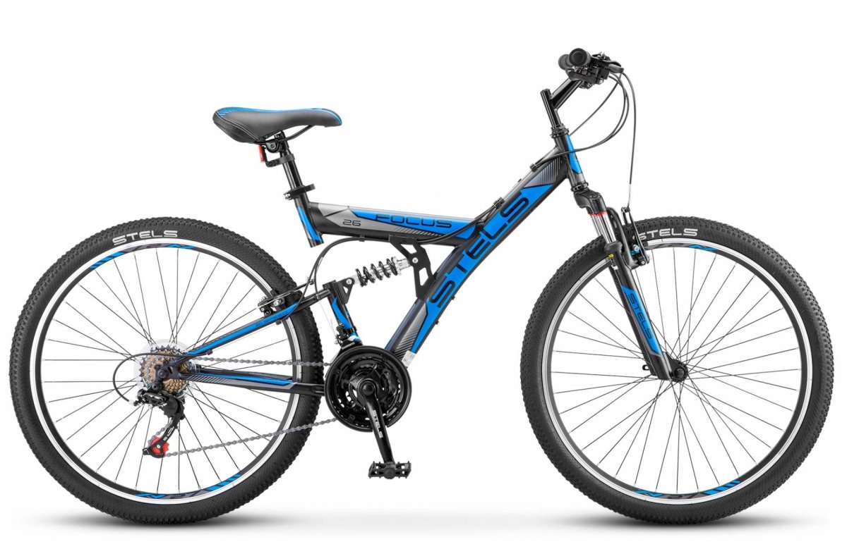 фото Двухподвесный велосипед stels focus v 26 18-sp v030 (2021)(темно-сине-синий)
