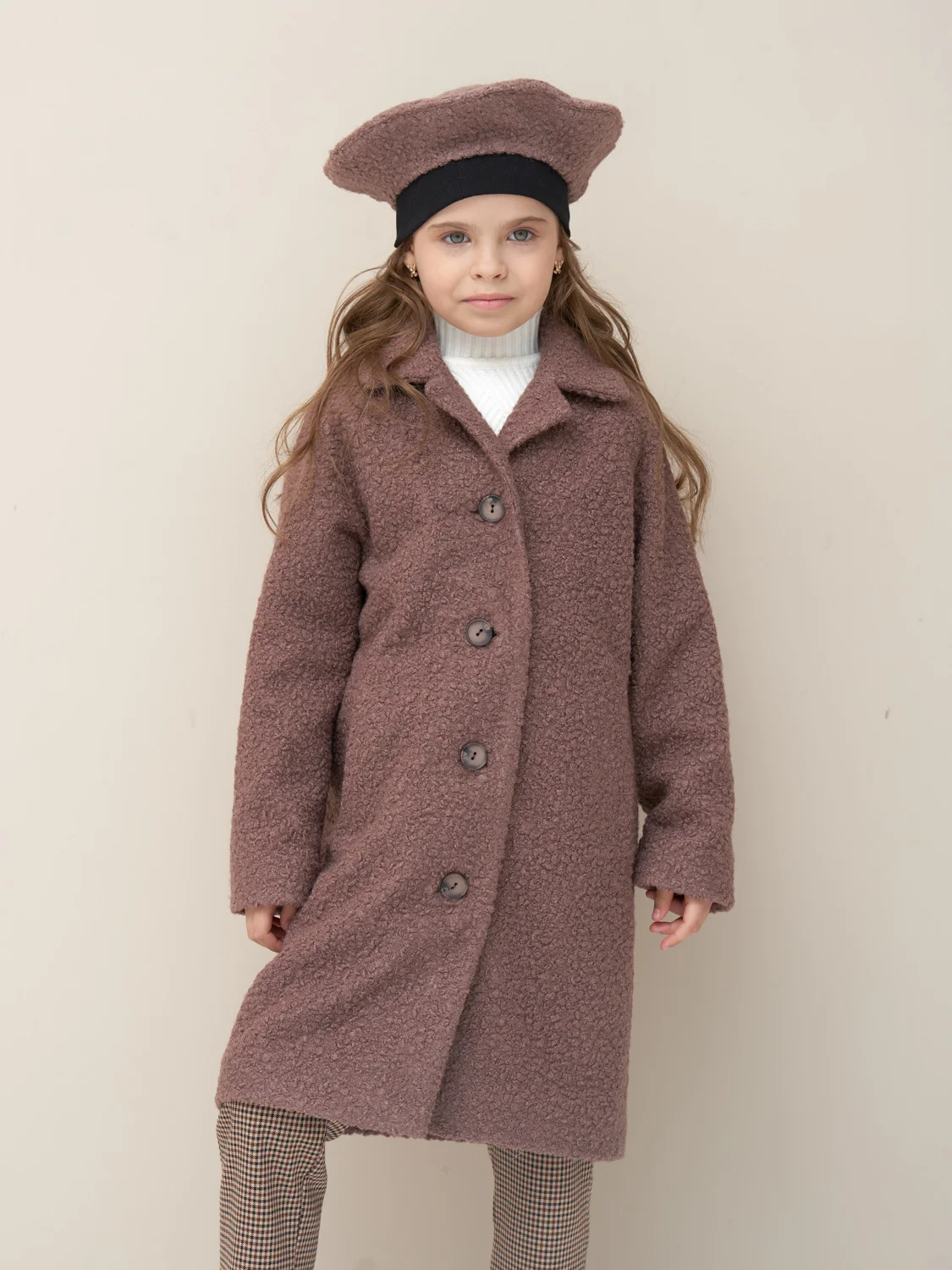 Пальто детское Prime Baby PPL00223, коричневый, 134