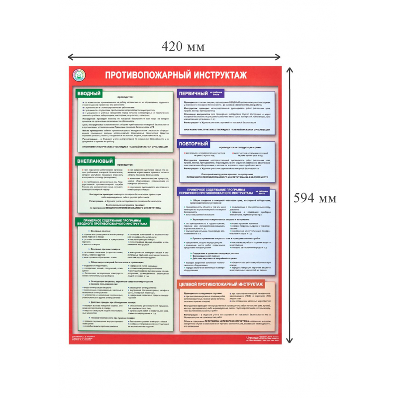 фото Плакат информационный противопожарный инструктаж технотерра