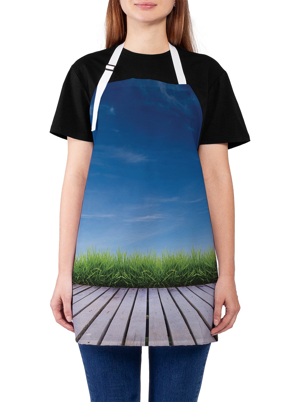 

Фартук женский JoyArty для готовки "Настил у газона", универсальный размер