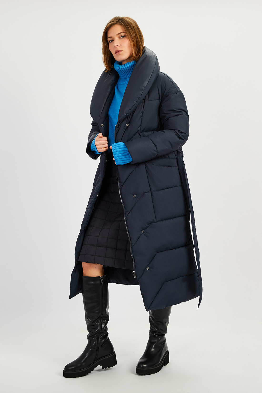 Пальто женское Baon B0422520 синее XS