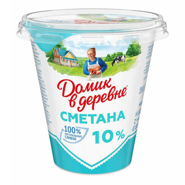 Сметана Домик в Деревне 10% БЗМЖ 300 г